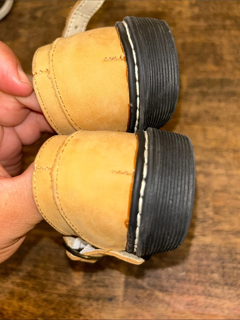 Piper Girls Tan T-Strap Mary Jane Shoes